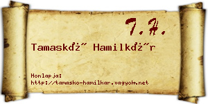 Tamaskó Hamilkár névjegykártya